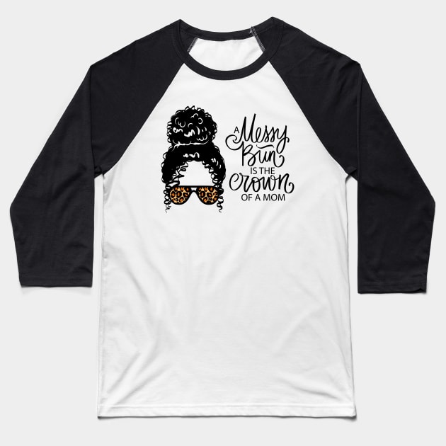 Messy Bun Crown Baseball T-Shirt by machmigo